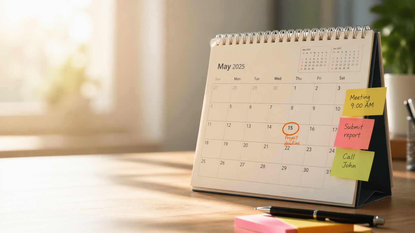 Calendar and clock